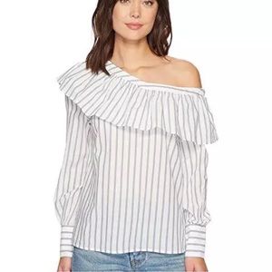 Paige Top One shoulder NWT Halsey Blue